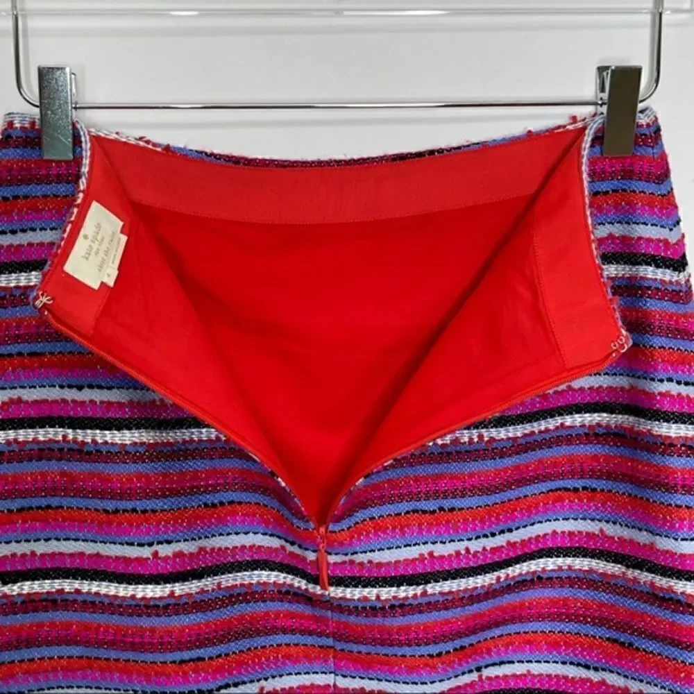 Kate Spade Skirt The Rules Haute Stuff A-Line Tweed Striped Skirt Size 4